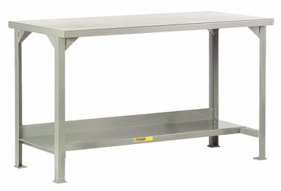 LITTLE GIANT Workbench: Fixed Ht, Steel, 60 in x 36 in, 4,500 lb Overall Load Capacity - Workbenches with Lower Shelves