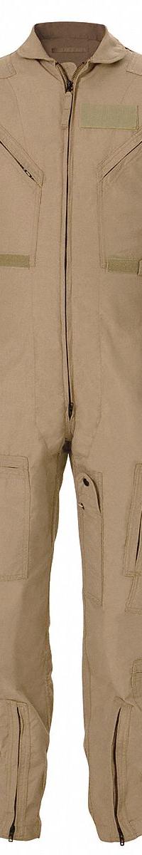 PROPPER Flight Suit: Nomex(R), 34 in, 30 1/8 in ( Regular ) Inseam Size, Tan, 4.5 oz Fabric Wt (MPN F51154622134R). Key specifications — Size: 34 in; Color: Tan; Material: Nomex(R); Closure Type: Hook-and-Loop; Brand: PROPPER.