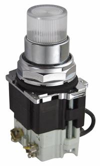 EATON Pilot Light: 30 mm Panel Mounting Size, Clear, Incandescent, 120 V AC Max Volt Rating (Supply) (MPN 10250T74NC). Key specifications — Series: 10250T; Brand: EATON; Includes Push-To-Test: Push-To-Test Included.
