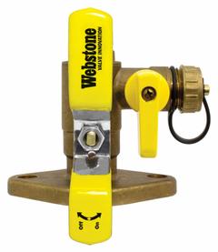WEBSTONE Flanged Ball Valve w/Drain: 3/4 in, Brass, 600 psi Max. Op Pressure, Full Port Ball Port (MPN 50413). Key specifications — Brand: WEBSTONE; Handle Material: Steel; Includes: Nuts.