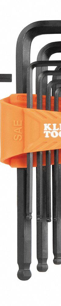 KLEIN TOOLS: 16 or More Pieces, L, Metric and SAE, Single Ball End, Long, 22 Pieces, Caddy, 2 Tips (MPN BLS22H). Key specifications — attr1205554: KLEIN TOOLS; attr1205568: Black Phosphate; attr1293176: 16 or More Pieces.