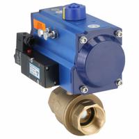 DYNAQUIP CONTROLS Pneumatically Actuated Two-Way Ball Valve: 1 1/2 in Size, Brass, FNPT x FNPT (MPN PHH27ATSR08310A). Key specifications — Brand: DYNAQUIP CONTROLS; Pilot Solenoid Voltage: 115V AC.