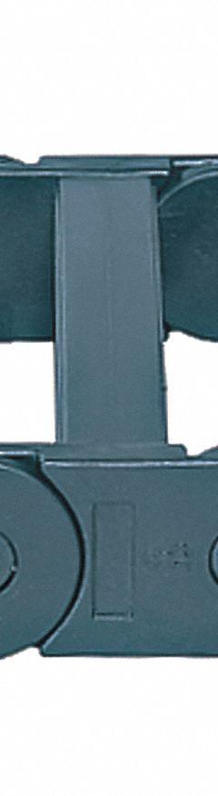 IGUS Mounting Bracket Set: Open, 1 Channels, 1.38 in Cavity Ht, 3.94 in Cavity Wd, Locking (MPN 2610-12PZB). Key specifications — Brand: IGUS; Crossbar Material: Igumid TE; Item: Mounting Bracket Set; Mounting Brackets Included: With Mounting Brackets; Outside Width: 4.6 in; Outside Height: 2.0 in; Mounting Bracket Type: Moving End; Color: Black.
