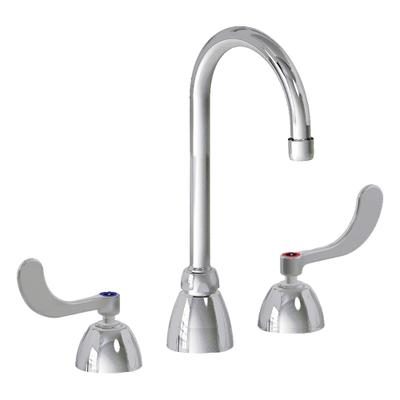 CHICAGO FAUCETS Gooseneck Kitchen/Bathroom Faucet: 786, Cast Brass, Widespread, Deck - Widespread Kitchen Faucets