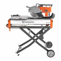 HUSQVARNA Cart Tile Saw: Wet, 3 1/16 in Max. Cutting Dp, 12 A Current, 120 V AC Volt (MPN 967318101). Key specifications — attr1171151: HUSQVARNA; attr1171153: Vari-Cut Tile Blade; attr1171147: Wet.