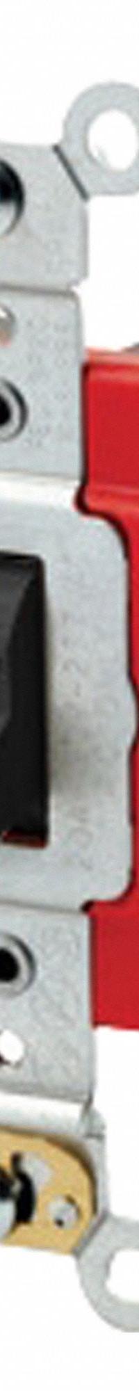 LEVITON Wall Switch: Toggle Switch, Single Pole, Maintained, Ebony, 120/277V AC, 20 A (MPN 1221-2E). Key specifications — Color: Ebony; Illuminated: No; Voltage Rating: 120/277V AC.