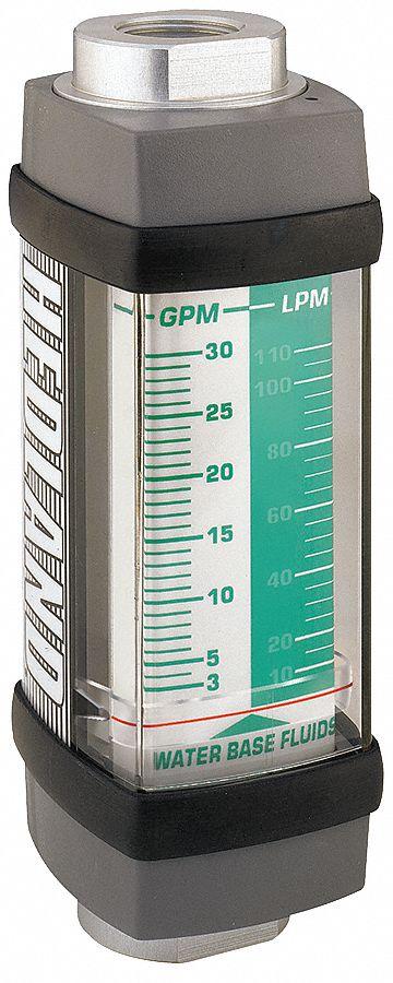 HEDLAND Mechanical Flowmeter: Water-Based Fluid Meter, Scale, Variable Area, Inline - Inline Flowmeters for Water