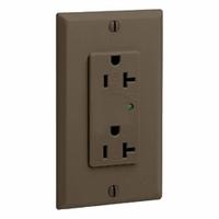 LEVITON Duplex Receptacle Outlet: Duplex, 5-20, Brown, 125V AC, 20 A, 2 Pole / 3 Wire (MPN 5380)