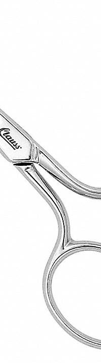 CLAUSS Scissors: Ambidextrous, 3 1/2 in Overall Lg, Straight, Steel, Pointed, Silver (MPN 12300). Key specifications — attr308500: Steel; attr308502: Silver; attr308505: Ambidextrous; attr308522: Electronics; attr324896: CLAUSS.