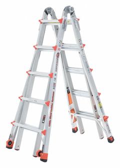 LITTLE GIANT Combination Ladder: 6 Configurations, Aluminum, 300 lb Load Capacity, 47 lb Wt (MPN 15182-882). Key specifications — Brand: LITTLE GIANT; Included Features: Trestle Brackets.