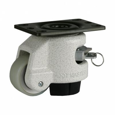 FOOT MASTER Plate Caster: Polyurethane Tread, 50 mm Wheel Dia, 82 mm Mounting Ht - General Purpose Leveling Plate Casters