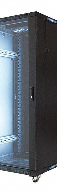 VIDEO MOUNT PRODUCTS Equipment Rack Enclosure: 54 3/4 in Overall Ht, 39 3/8 in Overall Dp, Steel (MPN EREN-27E1K). Key specifications — Brand: VIDEO MOUNT PRODUCTS; Includes: Tempered Glass Front Door.