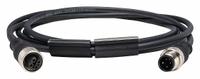 Cordset: M12 Male Straight X M12 Female Straight, 4 Pins, Black, PUR, 2 m Cable Lg, 22 AWG Wire Size (MPN XZCR1511041C2). Key specifications — Cable Jacket Color: Black; End 1 Gender: Male; End 1 Mounting Orientation: Straight; End 2 Gender: Female; End 2 Mounting Orientation: Straight; End 2 Connection Type: M12; IP Rating: IP69K; Brand: TELEMECANIQUE SENSORS.