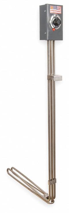 TEMPCO Drum Immersion Heater: 115V AC, 1,000 W Watts, 60°F to 250°F, Stainless Steel, Drums, Indoor (MPN TAT30002). Key specifications — Brand: TEMPCO; Heater Material: Stainless Steel; For Container Type: Drums; Environment: Indoor; Current Rating: 8.3.