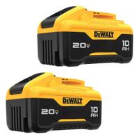 DEWALT Battery: 20V MAX*, 10 Ah, 2 Batteries Included, 20V DC, 2 PK (MPN DCB210-2). Key specifications — attr1278107: Not Oil-Resistant.