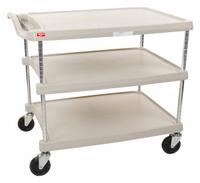 Laboratory Utility Cart: 31 1/2 in Overall Lg, 18 3/8 in Overall Wd, 35 1/2 in Overall Ht, Polymer (MPN GRMY1627-34G). Key specifications — Brand: INSTOCK; Product Type: Lab Cart; Includes: (3) Shelves; Cart Material: Polymer.