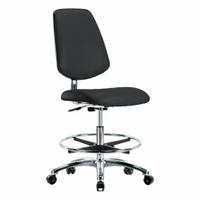 ESD/Cleanroom Task Chair: Vinyl, Armless, Ht Range 21 1/2 in to 29 in, 18 1/2 in Seat Wd, 5 Casters (MPN BR-ECR-VMBCH-MB-CR-CF-EC-ESDBLK). Key specifications — Foot Support: Yes; Base Material: Aluminum; Brand: APPROVED VENDOR; Product Type: Cleanroom Task Chair; Cleanroom Class: ISO 4; ESD-Safe: ESD-Safe.