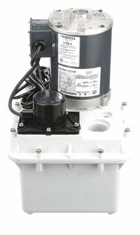 HARTELL Sink Drain Pump System: 2 gal, 1/3 hp, 115V AC, 35 gpm Flow Rate @ 10' of Head, 5.6 A, 1 in (MPN LTS-1). Key specifications — Brand: HARTELL; Rated Voltage: 115V AC; Switch: Piggyback Vertical.
