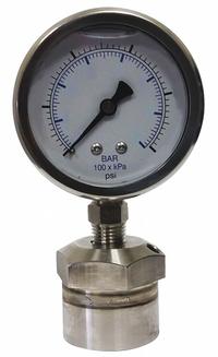 KODIAK Pressure Gauge with Diaphragm Seal: 0 psi to 600 psi, KC301/DSM35, 2 1/2 in Dial, Mineral Oil (MPN KC301L25600/DSM3511). Key specifications — Brand: KODIAK; Gauge Case Liquid: Glycerin; Seal Fill Liquid: Mineral Oil; Gauge Case Material: 304 Stainless Steel; Seal Lower Housing Material: 316 Stainless Steel; Accuracy: ±1.60%; Gauge Wetted Parts: Stainless Steel.