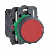 SCHNEIDER Flush Push Button Operator: Non-Illuminated, Flush Profile, Non-Metallic, 22 mm, 1NO/1NC (MPN XB5AA45). Key specifications — Brand: SCHNEIDER; Action: Momentary; Series: XB5; Push Button Material Type: Non-Metallic.