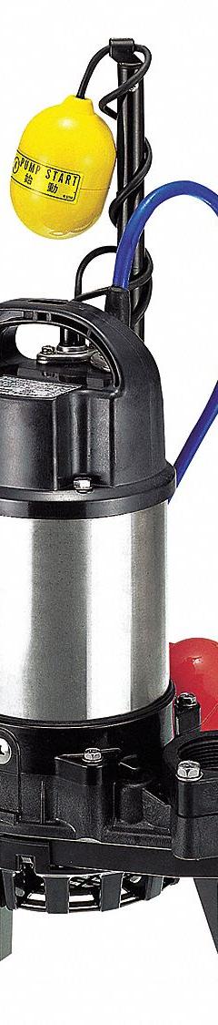 TSURUMI Sewage Ejector Pump: 1/2 hp, 2/5 in Max. Dia. Solids, Continuous Duty, 120V AC, Tether Float (MPN 50TMA2.4S-63 (AUTO, 115V)). Key specifications — Shaft Seal Material: Silicone; Impeller Material: Glass Fiber Reinforced Plastic; Rated Voltage: 120V AC; Volute Material: Resin; Brand: TSURUMI.