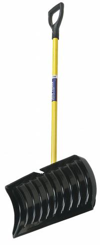 ABILITY ONE Snow Pusher: Plastic, 12 in Blade Lg, 24 3/8 in Blade Wd, 0.15 in Gauge, 40 in Handle Lg (MPN 5120-01-611-8072). Key specifications — Brand: ABILITY ONE; Handle Grip: D Grip.