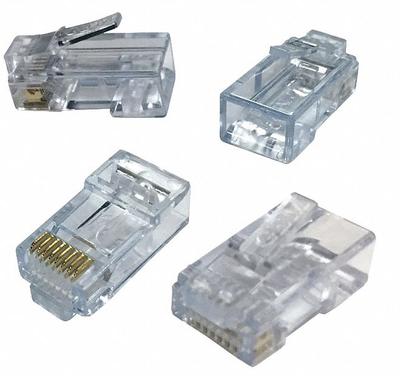 TRIPLETT Pass Thru Modular Plug: Connector RJ45, Solid, 6 Cable Category, Pass-Through - RJ Modular Connectors