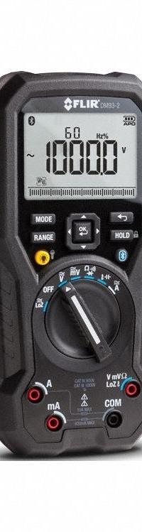 FLIR Digital Multimeter: TRMS, CAT III 1000V/CAT IV 600V, 1,000 V Max AC Volt Measurement, IP54 (MPN DM93-2-NIST). Key specifications — Instrument Counts: 40,000; Brand: FLIR; Calibration Certificate Included: Included.