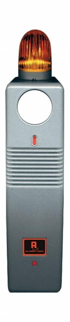 ALARM LOCK Exit Door Alarm: 9 V DC, Mortise, Gray, Aluminum, Sweep, 95 dB Sound Level (MPN PG21MSS). Key specifications — Power Source: Battery; Brand: ALARM LOCK; Cylinder Type: Mortise; Sound Type: Sweep; Alarm Body Color: Gray; Alarm Body Material: Aluminum.