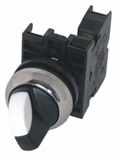 EATON Selector Switch: 22 mm Panel Mounting Size, 2 Positions, Short Lever, 1NO - Selector Switches