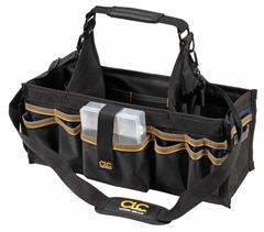 CLC Tool Tote: 23 in W x 12 in D x 15 in H, Black, Polyester, 42 Pockets, 18 Inside Pockets (MPN 1530). Key specifications — Color: Black; Brand: CLC; Material: Polyester.