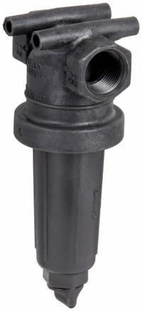 BANJO Inline Strainer: Polypropylene, 3/4 in, NPT, Mesh, 0.0234 in Screen Size, 9 in Ht, 3 7/8 in Lg (MPN LST075-30). Key specifications — Screen Material: 316 Stainless Steel; Bowl Color: Black; Material: Polypropylene; Brand: BANJO; Seal Material: EPDM; Color: Red.