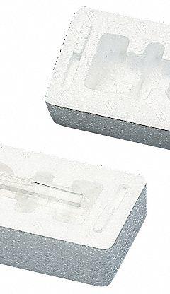 Lab Tube Mailer: Lab Tubes/Slides Holds Container, 2 Tubes, 2 Slides, 1 3/4 in Outside Ht, White (MPN 362). Key specifications — Brand: THERMOSAFE; Color: White; Holds Container Style: Slides; Material: Polystyrene; Standards: IATA.