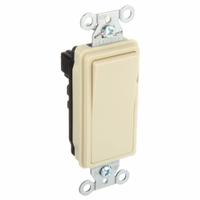 HUBBELL Wall Switch: Rocker Switch, Single Pole, Maintained, Ivory, 120/277V AC, 20 A (MPN SNAP2121PLI). Key specifications — Illuminated: No; Voltage Rating: 120/277V AC.