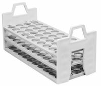 Tube Rack: 4 1/2 in Overall Wd, 5 1/4 in Overall Ht, 10 5/8 in Overall Lg, Polypropylene, White (MPN F18860-1620). Key specifications — Material: Polypropylene; Mounting Location: Benchtop; Color: White; Product Type: Test Tube Rack; Total Holding Capacity: (40) Places; Brand: SP SCIENCEWARE.