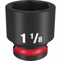 MILWAUKEE Standard Impact Socket: 1/2 in Drive Size, SAE, 1 1/8 in Socket Size, 6-Point, Std (MPN 49-66-6212). Key specifications — attr1215501: MILWAUKEE; attr1215515: Black Phosphate; attr1215518: 1-1/8 in.