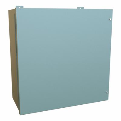 HAMMOND Enclosure: Steel, 24 in x 24 in x 11 in, NEMA 12, w/Panel, Solid Cover - Steel Dust-Tight Enclosures