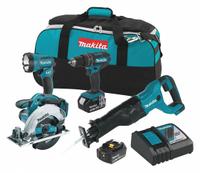 MAKITA Cordless Tool Combination Kit: 4 Tools, 18 V DC Volt, Battery Included, LXT®, LXT®, DC18RC (MPN XT442). Key specifications — attr1176460: Hammer Drill.