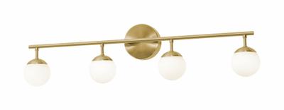 AFX INC. Pearl 4 Light LED Vanity: Satin Brass, 1,565 lm_1,800 lm, 3000K, 21 W, 120V AC - Pearl Vanity Lights