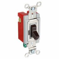 HUBBELL Wall Switch: Toggle Switch, 3-Way, Maintained, Brown, 120/277V AC, 20 A (MPN HBL1223). Key specifications — Illuminated: No; Voltage Rating: 120/277V AC.