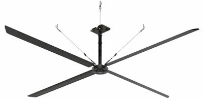 HUNTER INDUSTRIAL Ceiling Fan: 111,095 cfm Airflow, 16 ft Blade Dia, Variable Speeds, 240V AC - Industrial HVLS Ceiling Fans