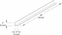 Retaining Lip: 24 in Overall Lg, 24 in Overall Wd, 2 in Overall Ht, Steel, Pearl White, 16 Gauge (MPN GRPSLA24). Key specifications — Material: Steel; Brand: INSTOCK.