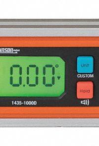 JOHNSON LEVEL Digital Level: 0°– 90°, Includes Batteries, Rare Earth, ±0.20°, 10 in Overall Lg, LCD (MPN 1435-1000D). Key specifications — attr934737: JOHNSON LEVEL; attr939806: ±0.20°; attr939808: CR2032; attr981185: Yes.