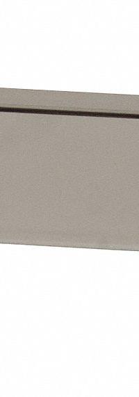 ECONOCO Rectangular Tubing Bracket: Single, 2 in Slot Spacing, 1 in Slot Lg, Chrome, 16 ga Gauge (MPN GR8). Key specifications — Product Type: Rectangular Tubing Bracket; Color: Silver; For Display Type: Single Slotted Standards; Material: Steel; Duty Rating: Heavy Duty; Brand: ECONOCO; Finish: Chrome; Includes: Screws.