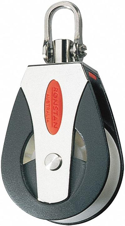 RONSTAN Pulley Block: Swivel, Pulling, 1,650 lb Working Load Limit - Shackle-Attached Snatch Blocks