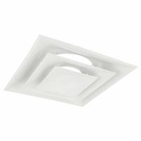 Diffuser: Ceiling, 23 3/4 in H, 23 3/4 in W, Lay-In, 14 in Duct, Plastic, Square Cone, White (MPN STR-C-14W-FR). Key specifications — Insulated: No; Adjustable Blades: No; Color: White; Brand: AMERICAN LOUVER; Mounting Location: Ceiling.