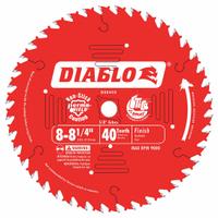 DIABLO Circular Saw Blade: 8 1/4 in Blade Dia., 40 Teeth, 0.09 in Cut Wd, 5/8 in Arbor Size, Carbide (MPN D0840X). Key specifications — attr1116119: DIABLO; attr1145631: Plywood.