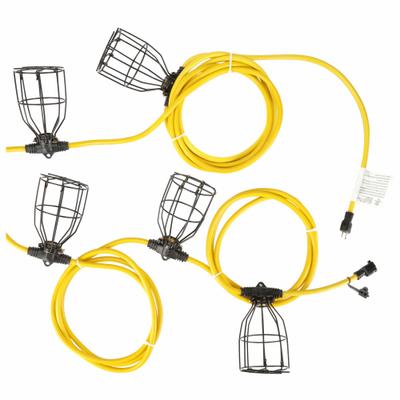 SOUTHWIRE Temporary Job Site Light: Bulb Dependent, Corded, String Light, 100 ft Power Cord Lg - String Lights