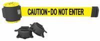 BANNER STAKES Magnetic Retractable Belt Barrier: Magnet, 30 ft Belt Lg, Caution Messaging, Yellow (MPN MH5002). Key specifications — attr981520: Black; attr981527: Black; attr193646: BANNER STAKES; attr981511: Yellow.