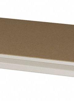 TENNSCO Shelf: 36 in x 18 in, 600 lb Load Capacity, Particleboard, Sand, Shelf (MPN ZDES-3618D SAND). Key specifications — Decking Material: Particleboard; Includes: Shelf; Decking Finish: Unfinished; Shelf Configuration: Single Straight; Color: Sand; Frame Material: Steel; Brand: TENNSCO; Frame Finish: Zinc Plated.